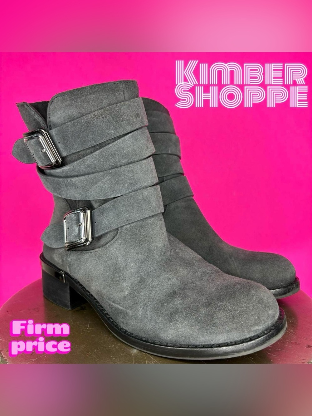 Vince Camuto Webey Gray Suede Strappy Moto Boot US 6 [COPY]